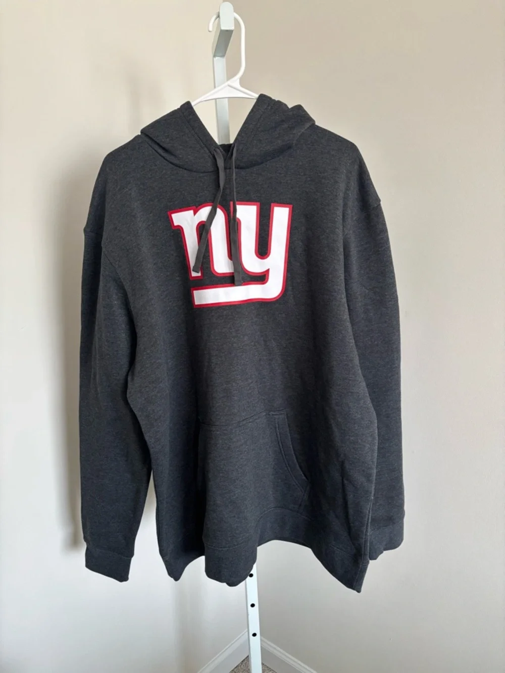 Fanatics Dark Gray Hoodie with White and Red NY Logo - Picture 1 of 3